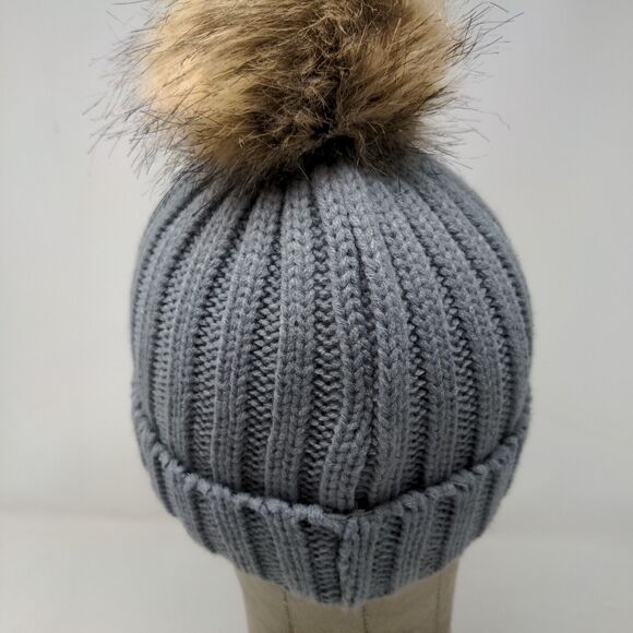 Graydi Men's Beanie Hat Cap Gray Knit 100% Acrylic Patch Logo - Picture 7 of 11